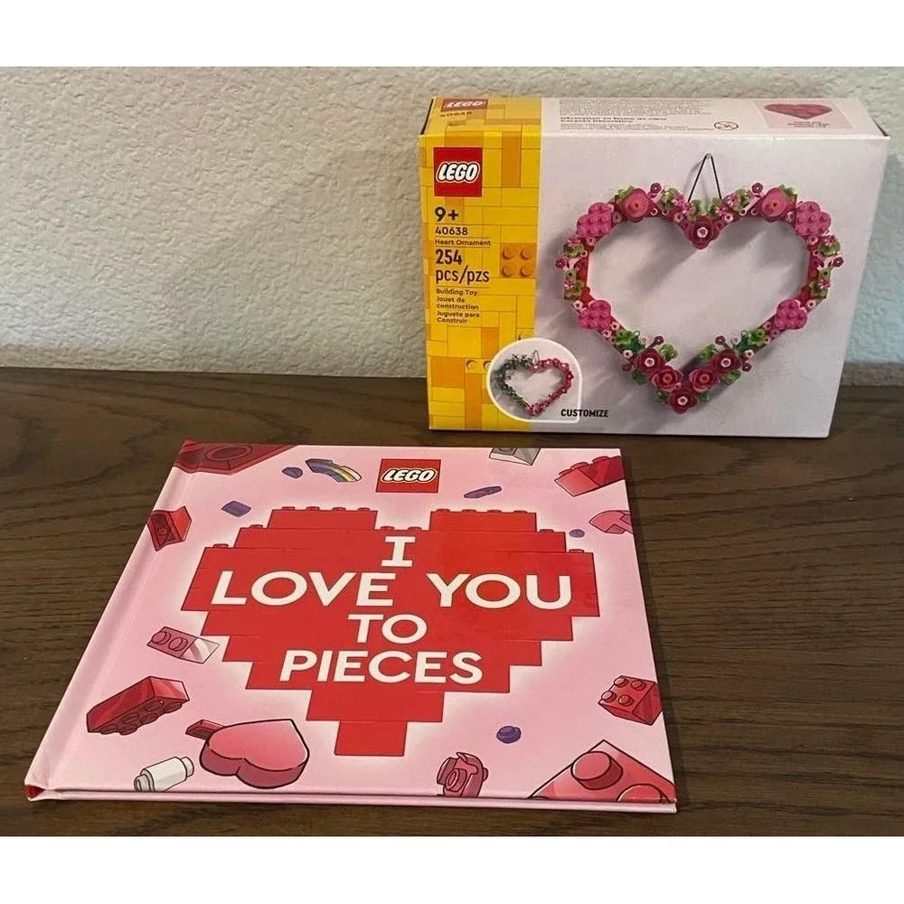 Lego Gift Set Valentine Heart 40638 and Lego I Love You Book Exclusive Set
